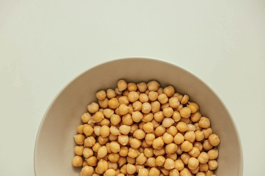 A bowl of chickpeas.